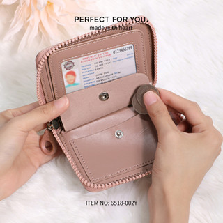 Da PU Có Thể Gập Lại Nữ Ví Mini Nhiều Hộp Đựng Thẻ Dây Kéo Dung Tích Lớn Ví Đựng Tiền Xu