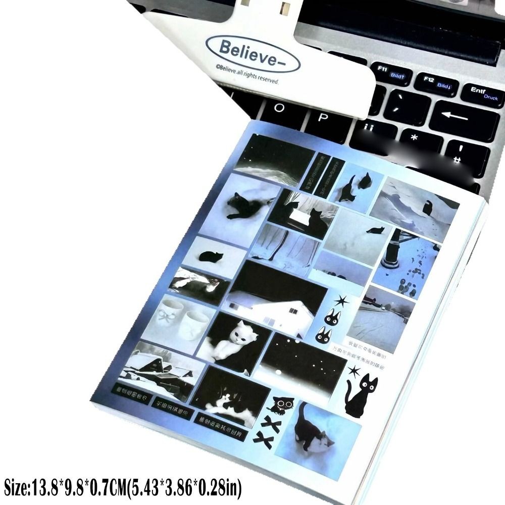 MONOSTYLE Y2K Dán Sách, Kawaii Thiết Kế Dễ Thương Nhãn Dán Trang Trí, Phong Cách Retro 24 Trang Có Thể Tháo Rời DIY Tạp Chí Dán