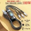 Cáp dữ liệu sạc nhanh trong suốt 100W cho thiết bị Apple Android Type-C Màn hình kỹ thuật số
