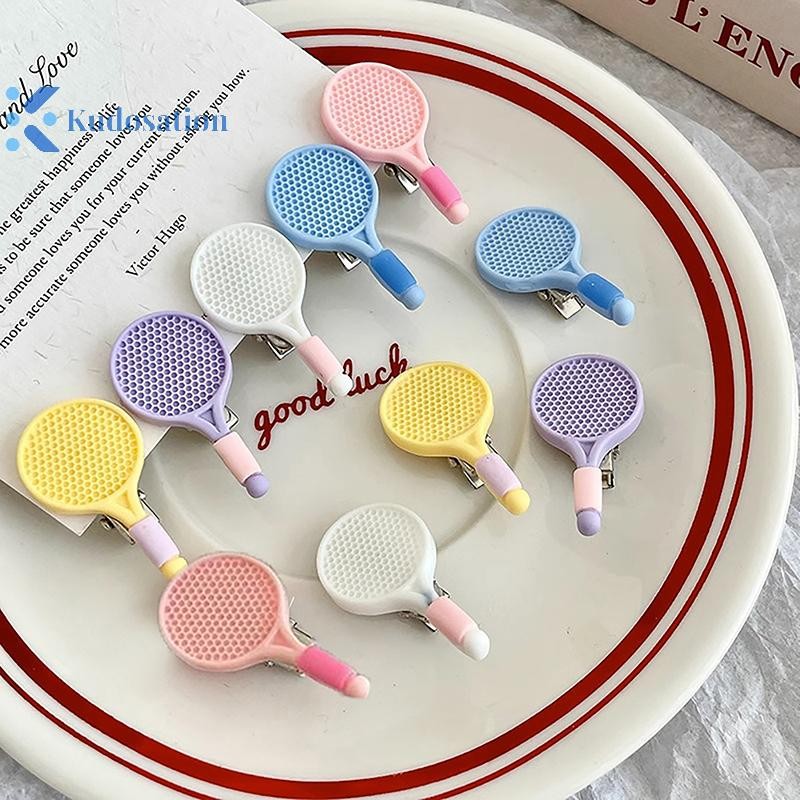 Kudosation Một Cặp Thể Thao Mùa Cầu Lông Vợt Kẹp Tóc Cá Tính Dễ Thương Nổ Kẹp Bé Gái Mũ Sáng Tạo Trẻ Em Phụ Kiện Tóc Đồ Trang Trí