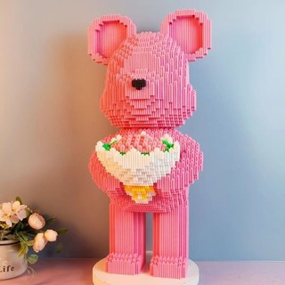 Tương thích với Lego Cặp đôi Phong cách Bó hoa Gấu bạo lực Khối xây dựng Đồ chơi Chuỗi khâu hạt Quà tặng giá trị cao cho các đối tượng N5LM