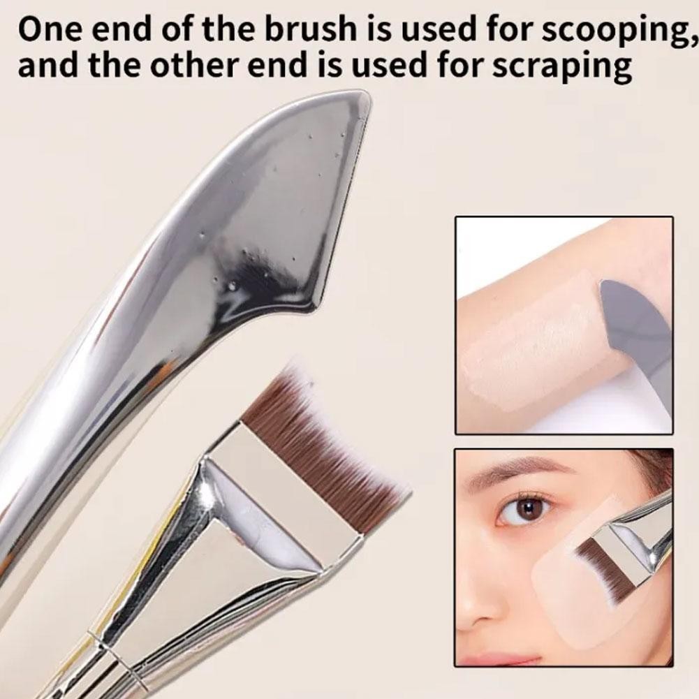 Bàn chải nền hai đầu Kem che khuyết điểm siêu mỏng Công cụ cọ trang điểm Contour Face Makeup Y0a8