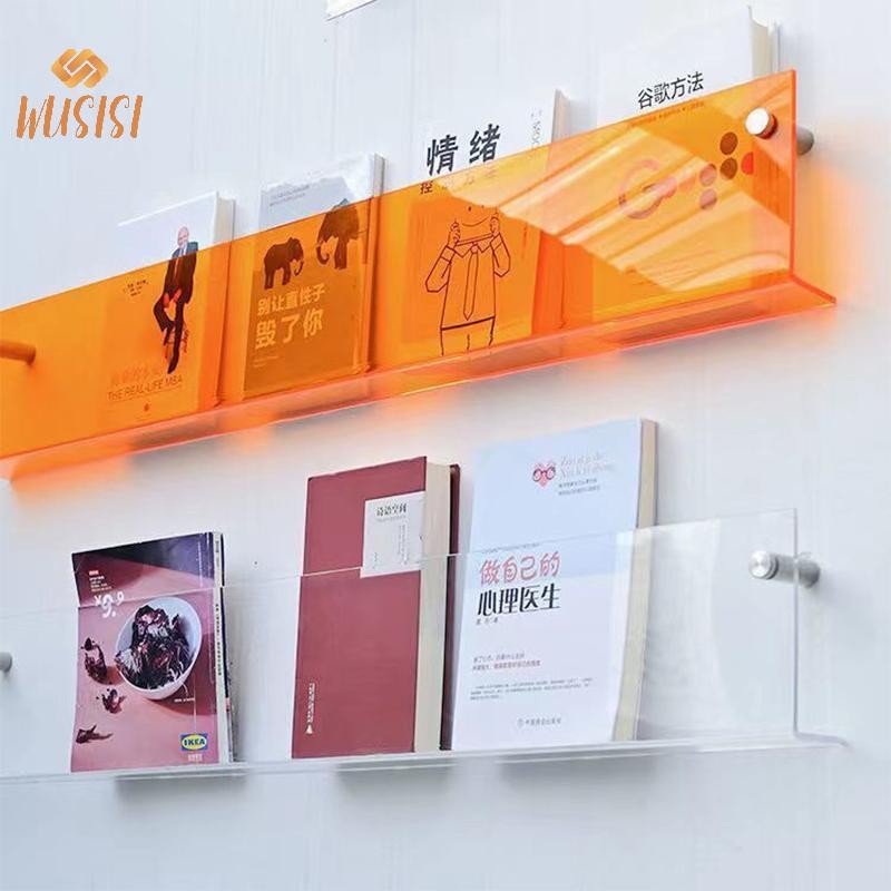 [WUSISI] Giá lưu trữ tạp chí trang trí tường Acrylic trong suốt Sách ảnh trẻ em Báo hồ sơ Kệ treo tường MỚI