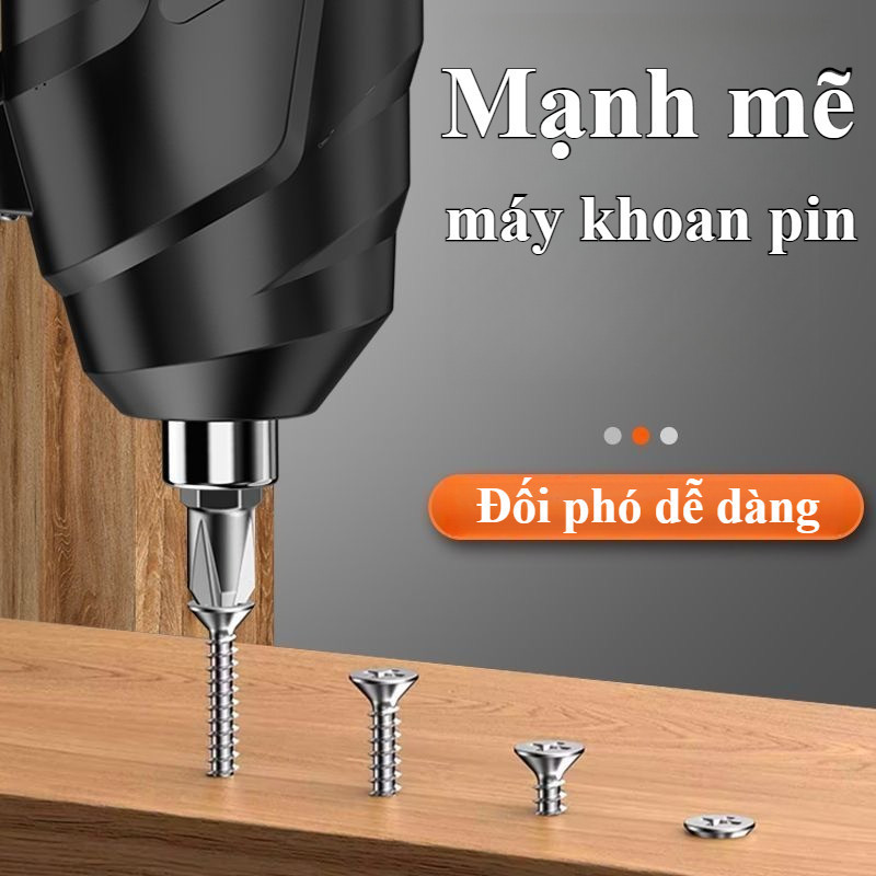 Máy Khoan Điện Không Dây Tuốc Nơ Vít Điện Không Dây Xoay 90°,Nhiều loại mũi khoan khác nhau