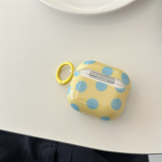 Chấm bi màu vàng hồng cho AirPods 1 / 2 3 Pro Pro2 pro3 Airpod4 Bộ tai nghe Vỏ bảo vệ Bluetooth không dây AirPods Pro i3 i4 pro3 Vỏ bảo vệ tai nghe