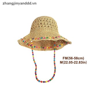 Mũ rơm boho hạt màu retro, phù hợp đi biển và du lịch mùa hè