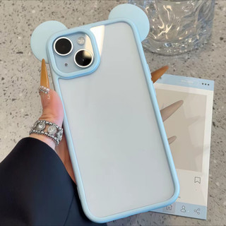 Ốp điện thoại di động acrylic tai mèo ba chiều dễ thương cho iPhone16 Pro Max 15 14 13 12 Pro Max bảo vệ camera chống sốc chống rơi mặt sau cứng