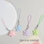 Nhẫn chìa khóa hoa anh đào bằng nhựa trong suốt đầy màu sắc nhỏ tươi mát dễ thương