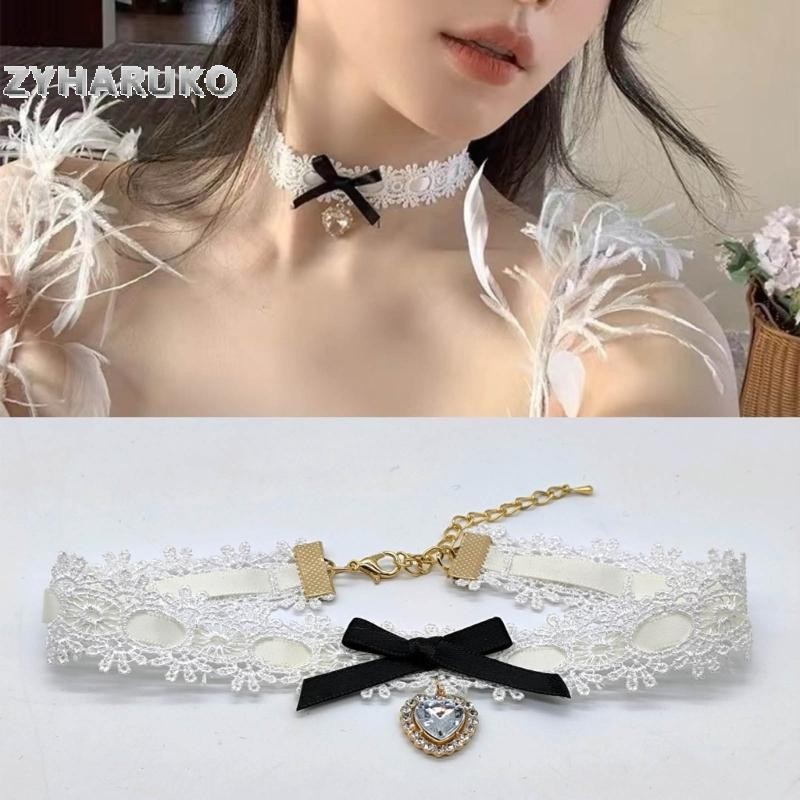 Vòng cổ bướm thời trang với thiết kế trái tim và ren nơ