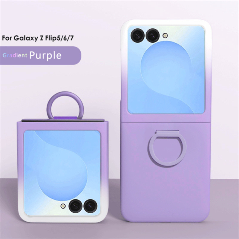 Ốp lưng giữ vòng siêu mỏng Gradient cho Samsung Galaxy Z Flip 7 Z Flip 6 Z Flip 5 Vỏ bảo vệ da silicon Flip7 Flip6 Flip5