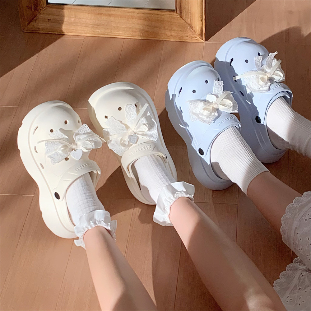 XIXITIAO Dép Nữ Đế Dày Cao lolita Mùa Hè Phong Cách Mới Thoải Mái Đi Biển Ngoài Trời