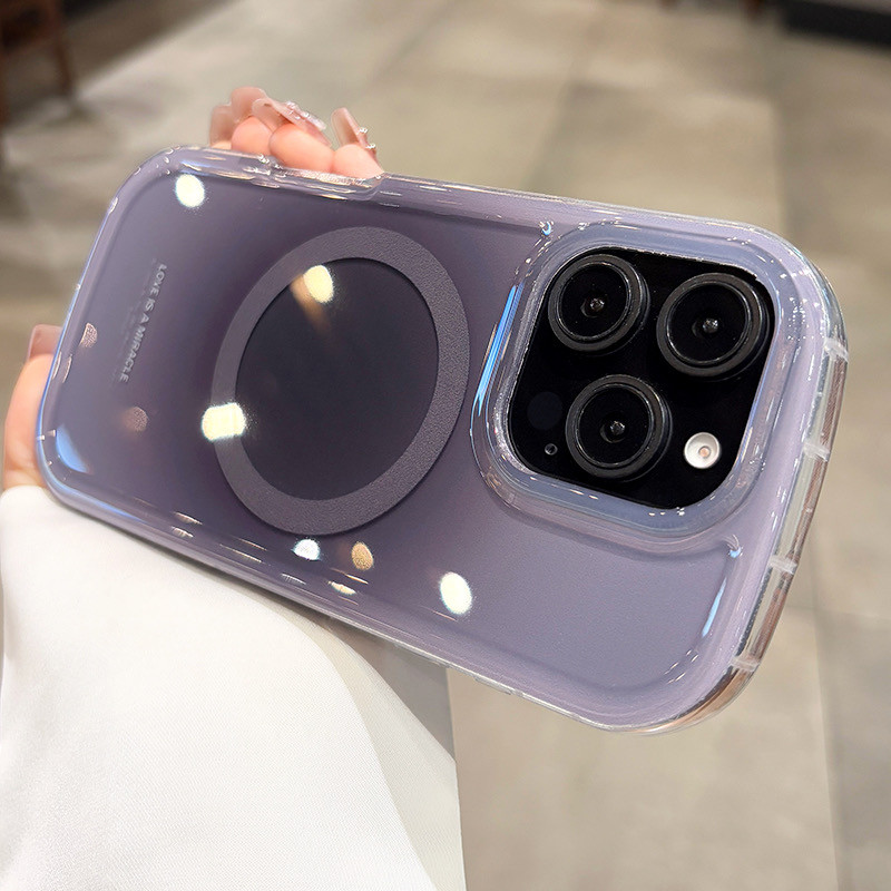 Ốp điện thoại từ tính hình elip Gradient cho iPhone 16 12 13 14 15 pro max Bảo vệ ống kính chống rơi Vỏ cứng bảo vệ điện thoại