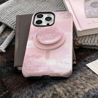 Phim Hoạt Hình Dễ Thương Màu Hồng Từ Giá Đỡ PC Ốp Lưng Điện Thoại IPhone 16 15 15pro Max 13 Mini 14 14pro 14max 12 11 Pro Max IX XR SE2 Plus Bìa Cứng P5