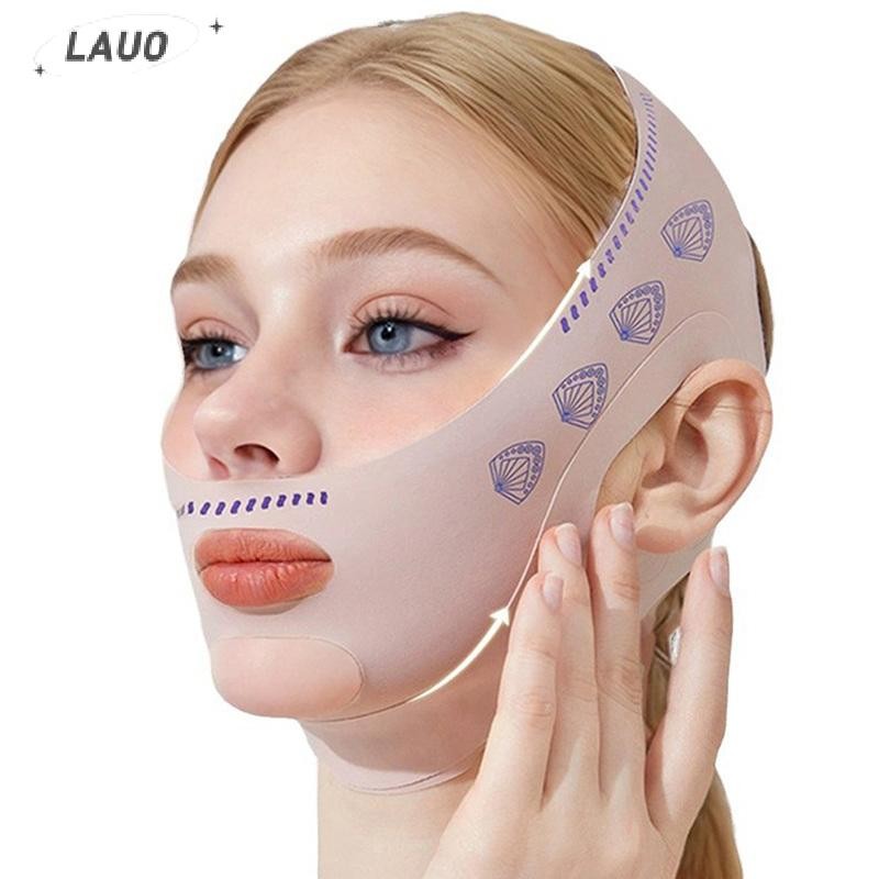 Springevenstar Băng giảm béo mặt hai tầng Đai nâng cơ mặt V-Line Dây đeo cằm đôi Dụng cụ mặt nạ