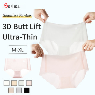 『 Brelira 』 Quần lót liền mạch bằng lụa băng Quần lót làm mát giữa eo siêu mỏng thoáng khí 3D nâng mông Quần lót nữ không dấu vết chống vi khuẩn