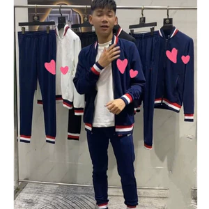 Bộ Thu Đông Áo Khoác Quần Jogger Iu Ni Quy Lô Phối Bo Trắng Đỏ KCloset Set Thể Thao Chất Cotton Co Giãn NA971