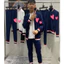 Bộ Thu Đông Áo Khoác Quần Jogger Iu Ni Quy Lô Phối Bo Trắng Đỏ KCloset Set Thể Thao Chất Cotton Co Giãn NA971