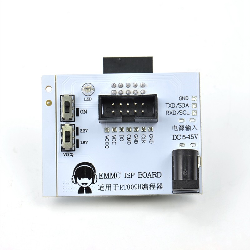 RT809H Bộ Chuyển Đổi Trắng EMMC ISP Board Cho Kẹp Kiểm Tra Viết Nhanh Tốc Độ Đọc Chip Máy Tính