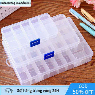 Hộp Đựng Trang Sức, Linh Kiện 10/15/24 Ngăn – Chất Liệu Nhựa Trong, Bền Đẹp, Dễ Sử Dụng