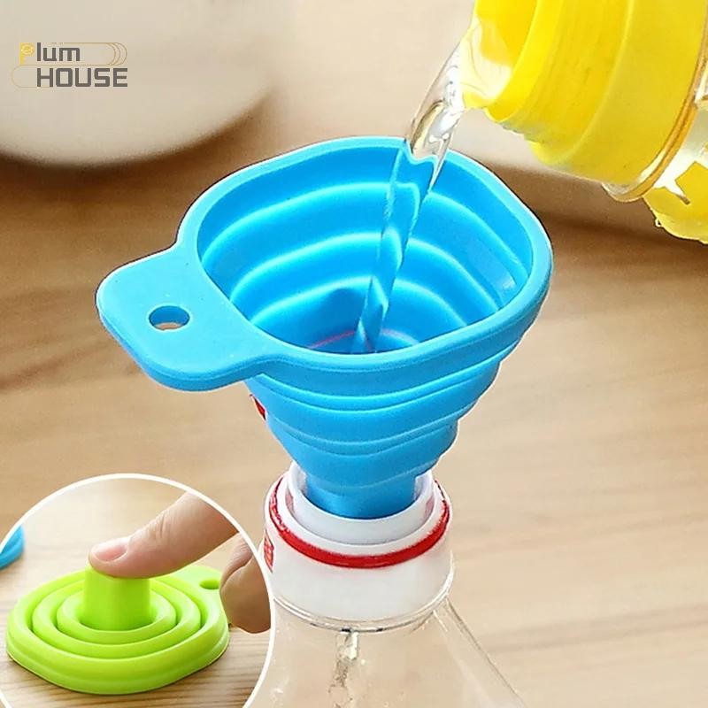 PlumHOUSE 1/3 Phễu silicon có thể gập lại, di động cho nhiên liệu/bia/dầu, dụng cụ nhà bếp VN