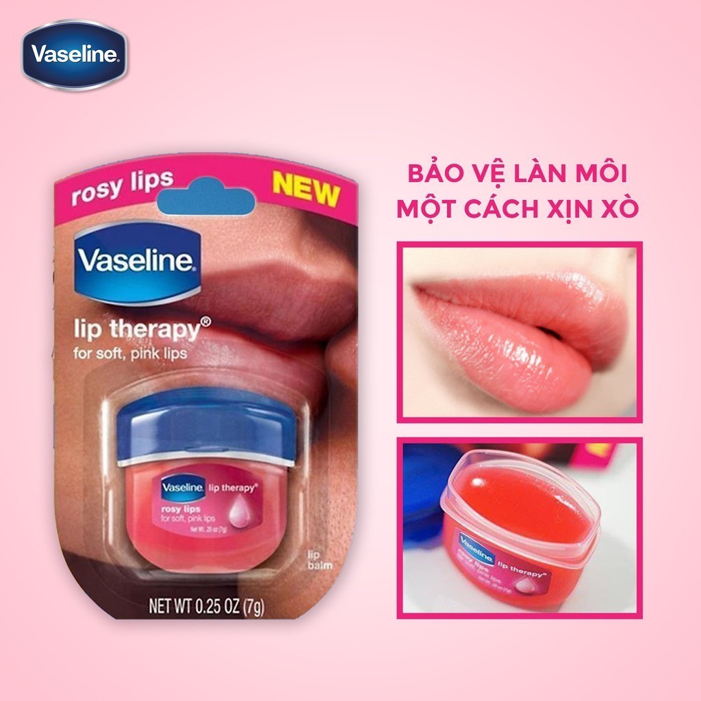 Dưỡng Môi Vaseline Therapy Lip 7g Son Dưỡng Giúp Làm Mềm Và Mượt Môi Khô, Nứt Nẻ, cấp ẩm
