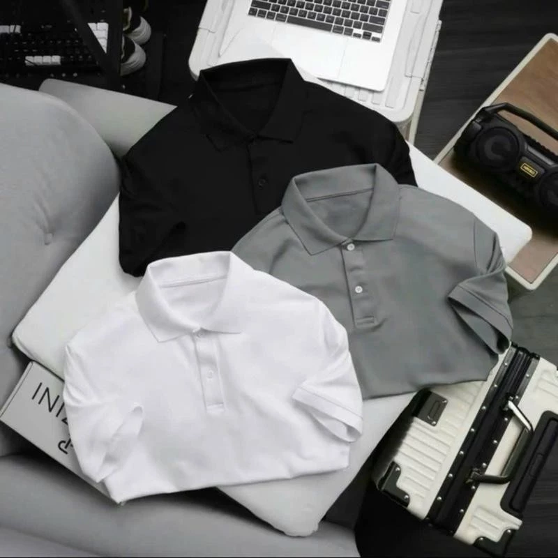 COMBO 3 ÁO THUN POLO TRƠN VẢI THUN CÁ SẤU POLY THÁI 4 CHIỀU