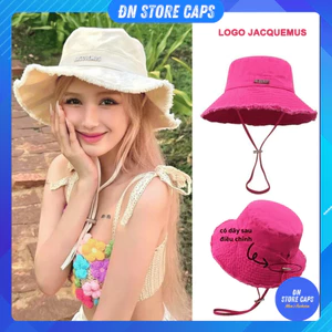 Mũ tai bèo chống nắng có dây viền rách siêu xinh, mạc sắt chữ JAC.QUEMUS, Nón bucket tai bèo D95