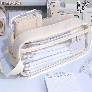 EGN Trong Suốt Dung Tích Lớn Túi Đựng Bút Chì Phong Cách INS Trường Học Hộp Đựng Văn Phòng Phẩm Chống Thấm Nước Di Động Bút Chì Túi Bảo Quản N
