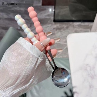EGN Ngọc Trai Tay Cầm Thìa Inox Khuấy Thìa Kem Bánh Món Tráng Miệng Thìa Thanh Phụ Kiện Nhà Bếp Đảng Dao Kéo Tiện Ích N