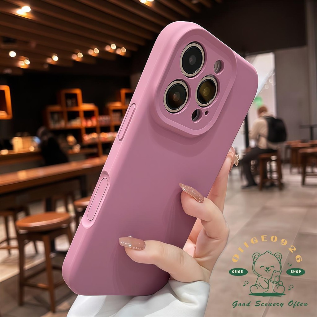 Ốp điện thoại dạng lỏng rắn Macaroon iphone16 Pro Max 15 14 vỏ cho vỏ iPhone vỏ mềm silicon TPU chống sốc