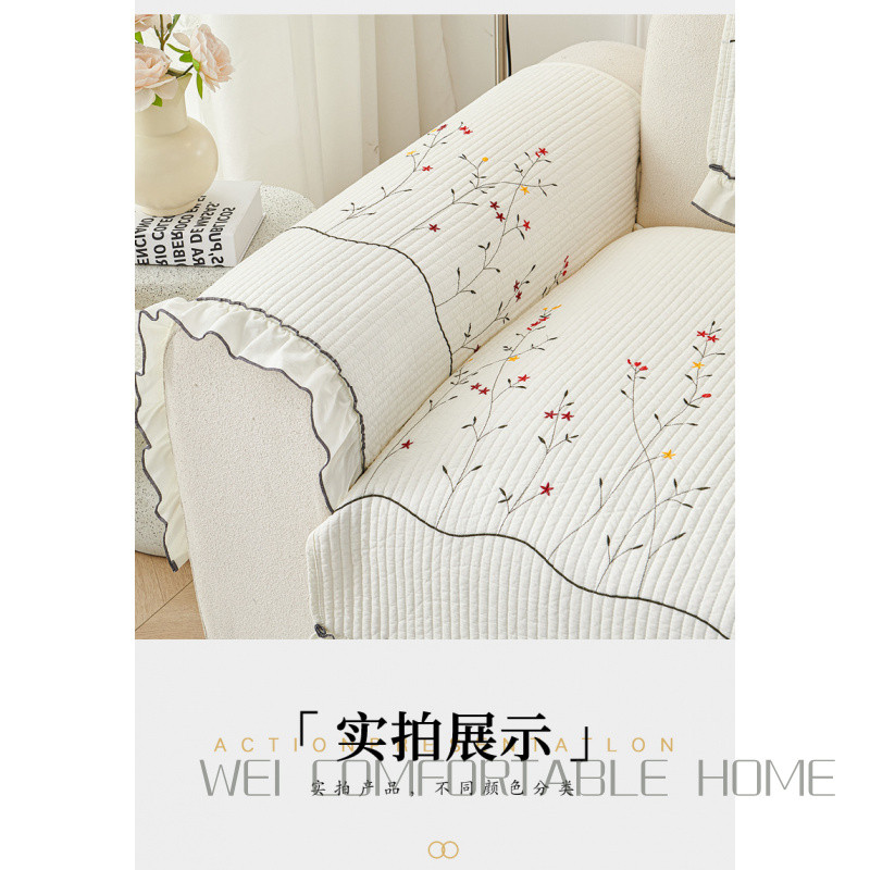 123 Người Nguyên Chất Cotton Sofa Đệm Hình Chữ L Kết Hợp Sofa Chống Trơn Trượt Đệm Bao Nhỏ Tươi Cao Cấp Bao Khăn Vải