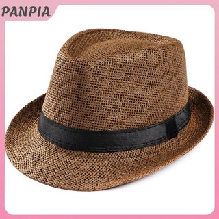 PNPIA-Unisex Mũ Nam Nữ Fedora Trilby Rộng Vành Rơm Đi Biển Mặt Trời Quý Ông Adlut