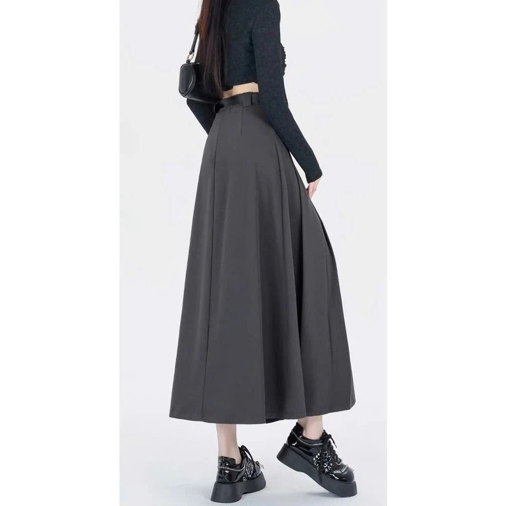 Chân váy A dài xếp ly phong cách hàn quốc hot trend  dáng dài ~90cm có túi 2 bên sườn vải Vitex CV06B