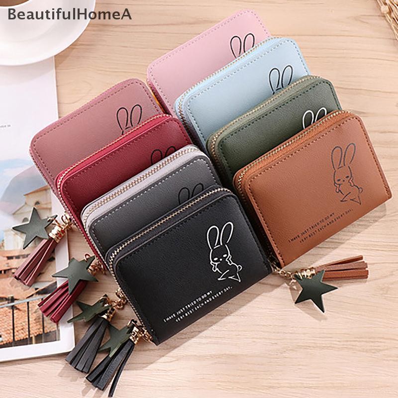 BeautifulHomeA Ví Nữ Nhỏ Ngắn Ví Bé Gái Dễ Thương Dây Kéo Da Đồng Xu Ví Nữ Tay Ví Ví VN