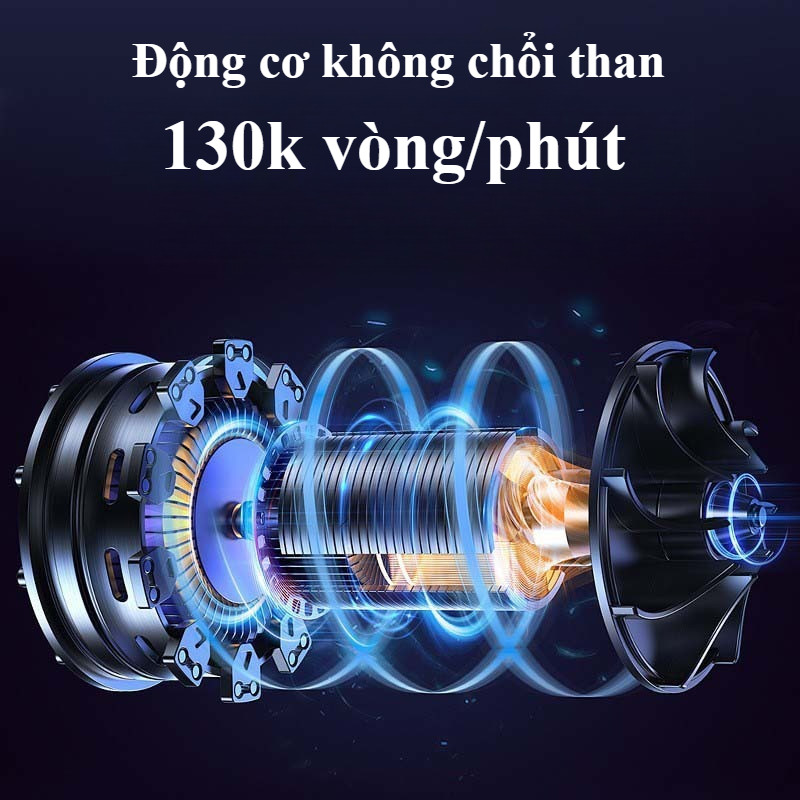 máy thổi phản lực siêu mạnh - Động cơ lõi đồng 100%, dùng pin phổ thông, Thổi Bụi, Lá, Rác