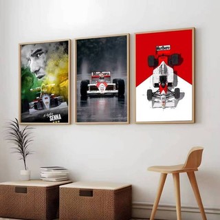 Áp phích đua xe Ayrton Senna Formula One, tranh canvas, áp phích in, nhà, phòng ngủ, trang trí phòng khách, quà tặng