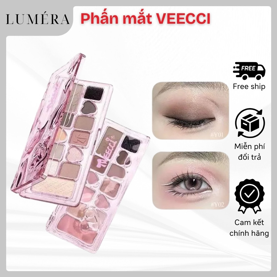 Bảng Phấn Mắt VEECCI 11 Ô Ballet Trái Tim Chất Phấn Mịn, Bám Màu Lâu Trôi 9.3g