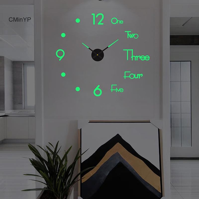 CMinYP 1 Đồng Hồ Treo Tường 3D Gương Dán Tường Sáng Tạo DIY Đồng Hồ Treo Tường Thiết Kế Hiện Đại Tắt Tiếng Thạch Anh Kim Đồng Hồ Trang Trí Nhà Vinh Quang