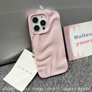Ốp điện thoại silicon gợn sóng màu trơn sang trọng cho iPhone15 Pro Max 14 13 12 11 Pro Max Vỏ máy ảnh chống sốc bảo vệ da cảm giác mềm mại