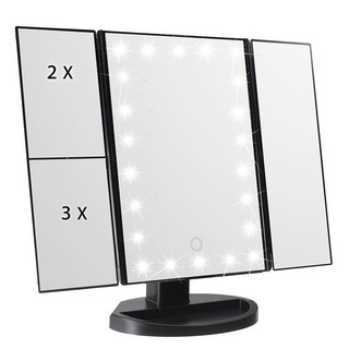 Trang Trí Nhà Cửa LED Gương Trang Điểm Gấp Gương Dạ Quang Để Bàn Trang Điểm Cầm Tay Gấp Gương Có Đèn USB Pin 2X Gương Trang Điểm
