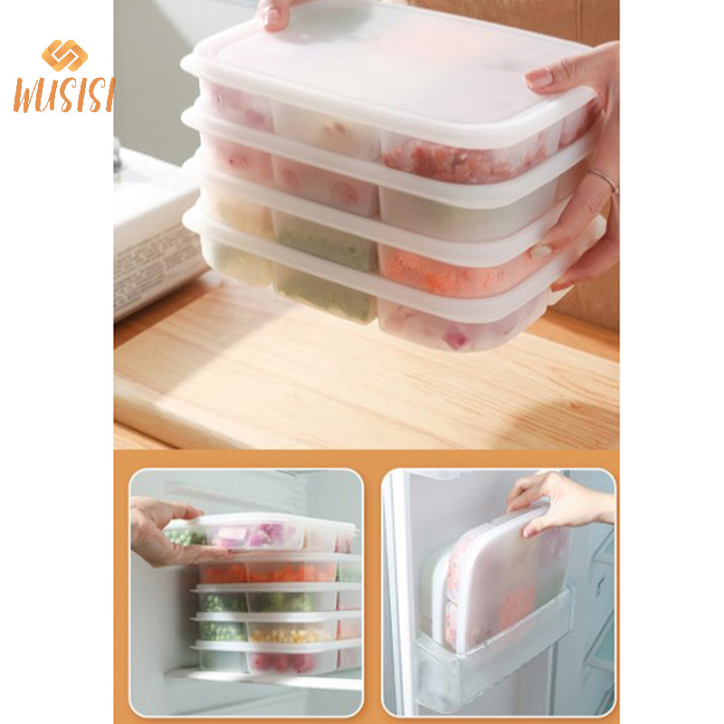 [Wusisi] Hộp Bảo Quản Thực Phẩm Trái Cây Ngăn Di Động Tủ Lạnh Tủ Đông Sắp Xếp MỚI