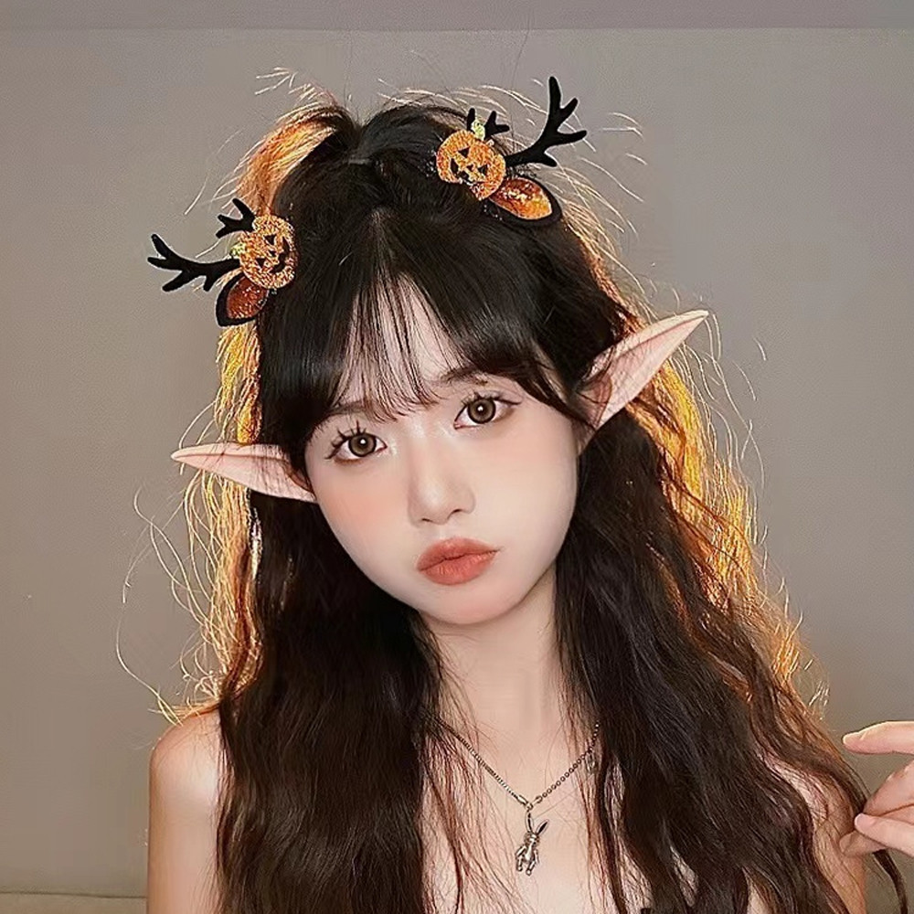 Đồ dùng dự tiệc trang điểm Cosplay - Phụ kiện tóc phổ biến - Kẹp tóc cô gái ngọt ngào, dễ thương, cổ tích - Kẹp tóc bí ngô ma dơi - Kẹp tóc bí ngô