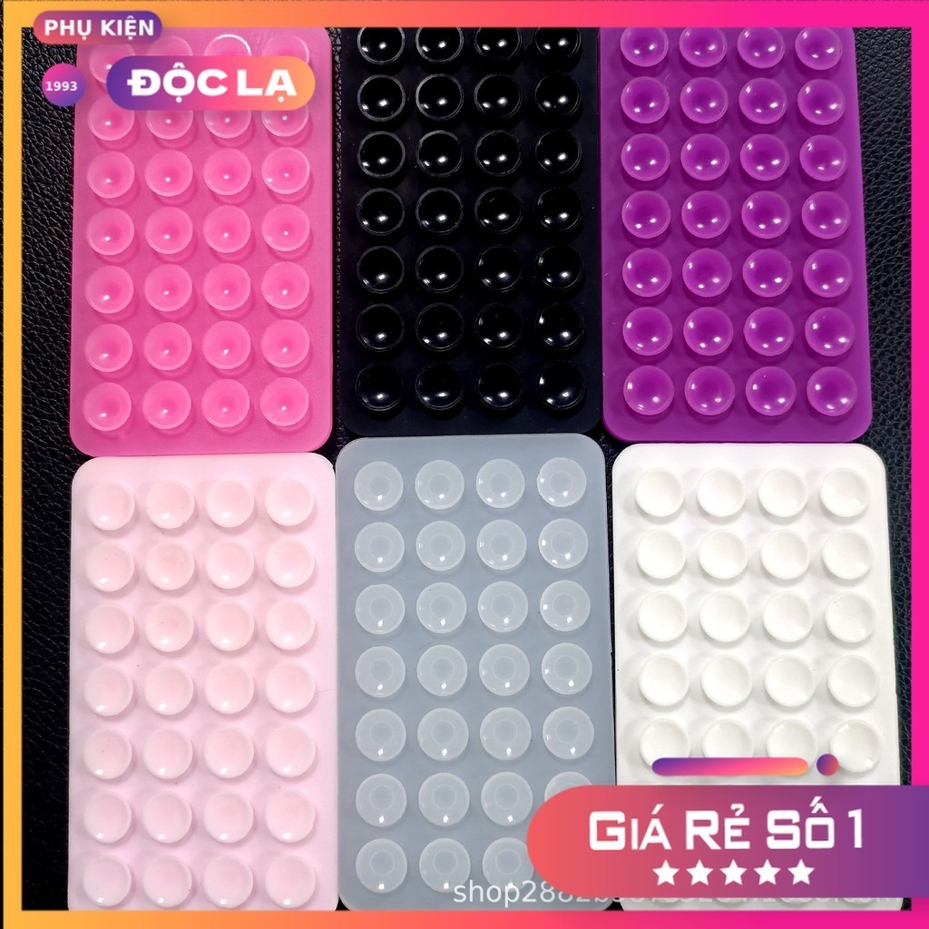 [ĐỌC MÔ TẢ] Bộ 56 Chân Hít Silicone (2 Mặt, Mỗi Mặt 28 lỗ) Dùng Cho Điện Thoại, Đồ dùng cần dán tường – HÀNG XỊN ĐỦ MÀU