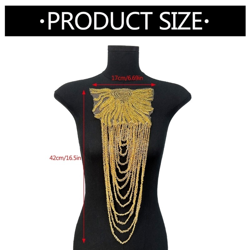 Dasbsug Vai Epaulet Cho Sân Khấu Đầm Viền Đính Hạt Epaulet Quấn Vai Cho Trang Phục Chuyên Nghiệp May Accesso