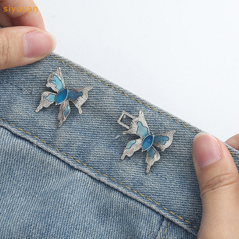 Siyuyan 2 Chiếc Dễ Thương Bốn Lá Cỏ Ba Lá Khóa Điều Chỉnh Thắt Lưng Có Thể Điều Chỉnh Khóa Eo Có Thể Tháo Rời Nút Liền Mạch Cho Quần Váy VN