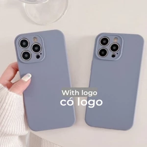 Vỏ silicon màu xám oải hương cho iPhone 17 / 16 / 15 / 14 / 13 / 12 / 11 / Promax Plus Bảo vệ vỏ chống rơi