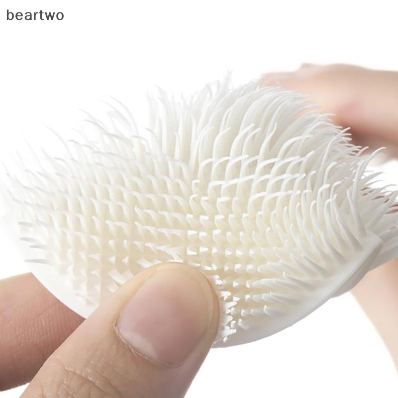 < Beartwo > Bàn chải làm sạch cốc Tay cầm dài Làm sạch chai sữa Silicone Cốc thủy tinh làm sạch gia đình Cốc cà phê trà đẹp