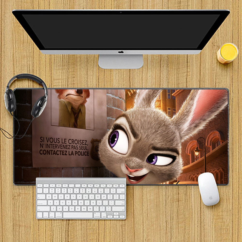 Zootopia Mousepad HD In Máy Tính Game Thủ Khóa Cạnh Chống Trơn Trượt Miếng Lót Chuột XXL90x40cm Bàn Phím PC Để Bàn Pad