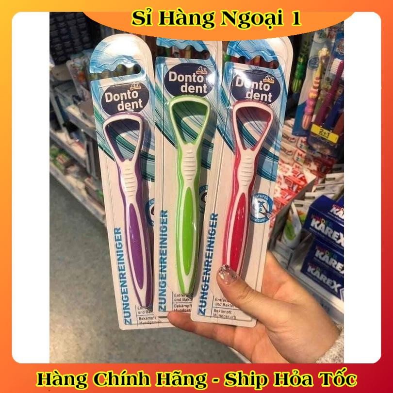 Cây cạo lưỡi, vệ sinh lưỡi Dontodent bằng nhựa, cao cấp, cho người lớn của Đức - Đủ Bill
