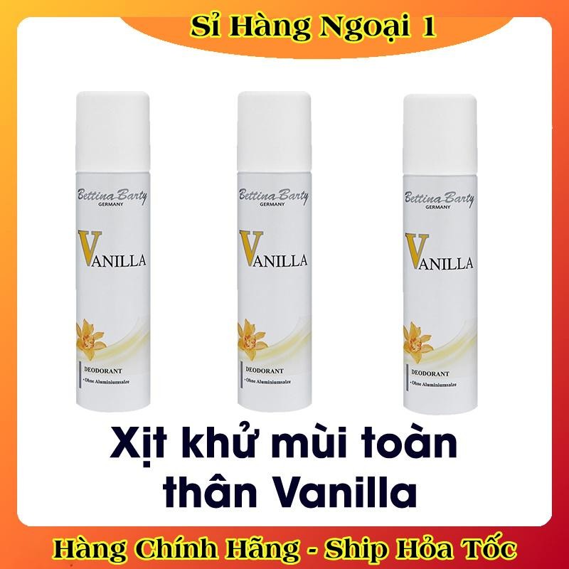 Bộ Sữa tắm, Lăn khử mùi, Dưỡng thể Vanilla Bettina Barty của Đức - Date mới nhất Đủ Bill